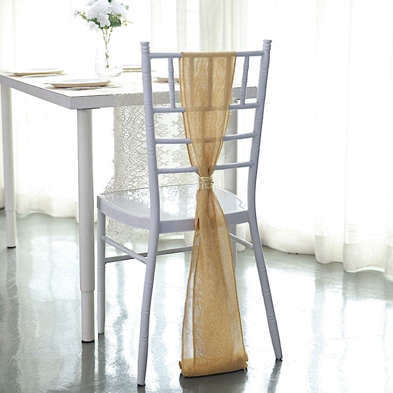 5 pcs 6x108 in Faux Burlap Chair Sashes