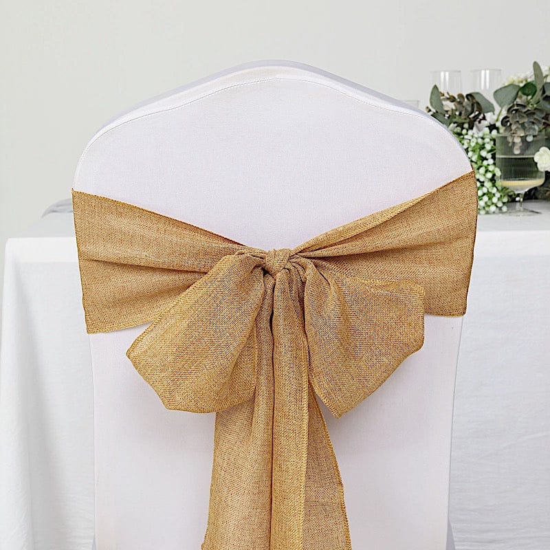 5 pcs 6x108 in Faux Burlap Chair Sashes