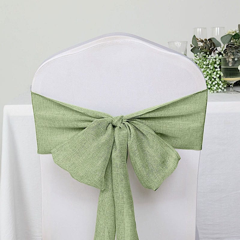 5 pcs 6x108 in Faux Burlap Chair Sashes