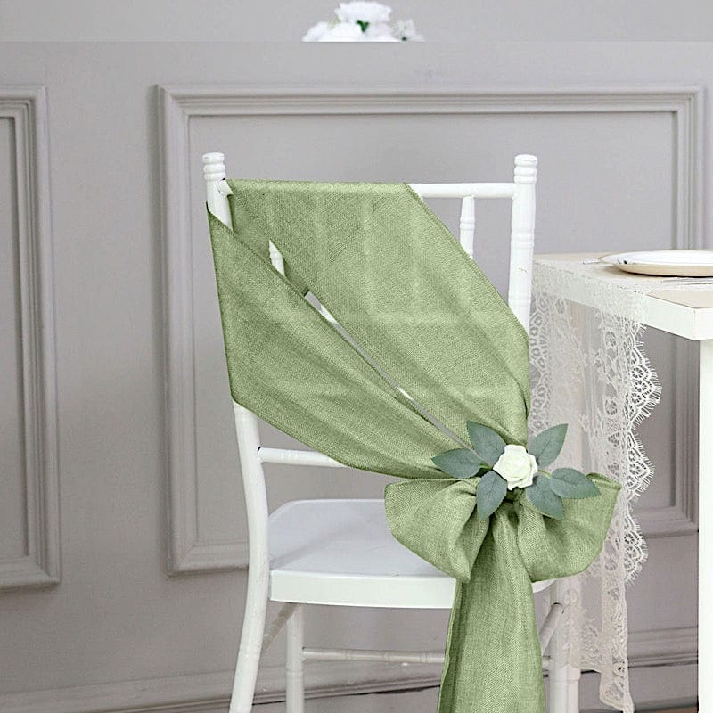 5 pcs 6x108 in Faux Burlap Chair Sashes