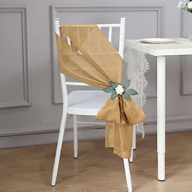 5 pcs 6x108 in Faux Burlap Chair Sashes