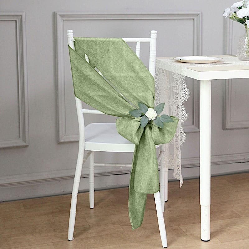 5 pcs 6x108 in Faux Burlap Chair Sashes