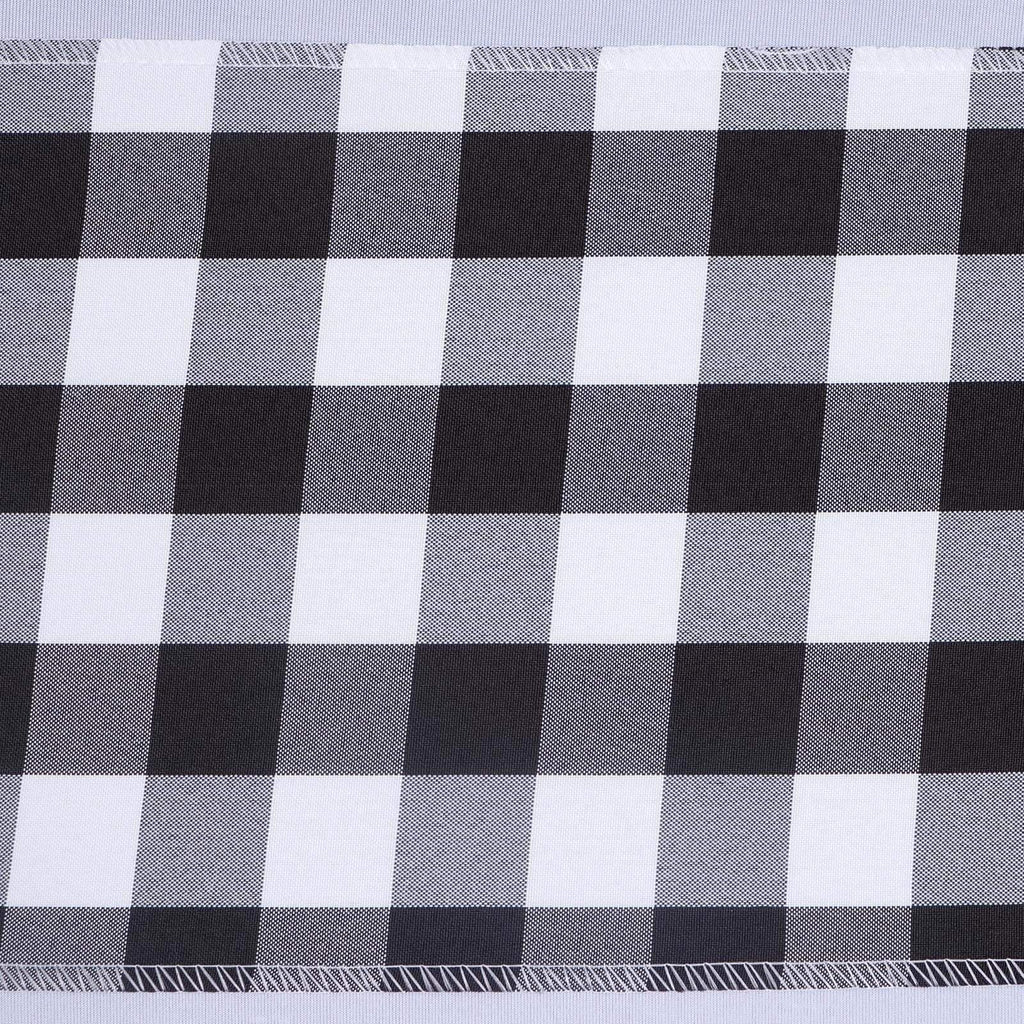 5 pcs Black on White Gingham Checkered Polyester Chair Sashes