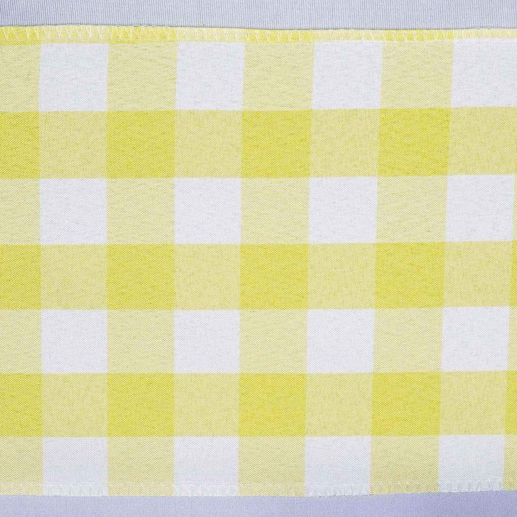 5 pcs Yellow and White Gingham Checkered Polyester Chair Sashes