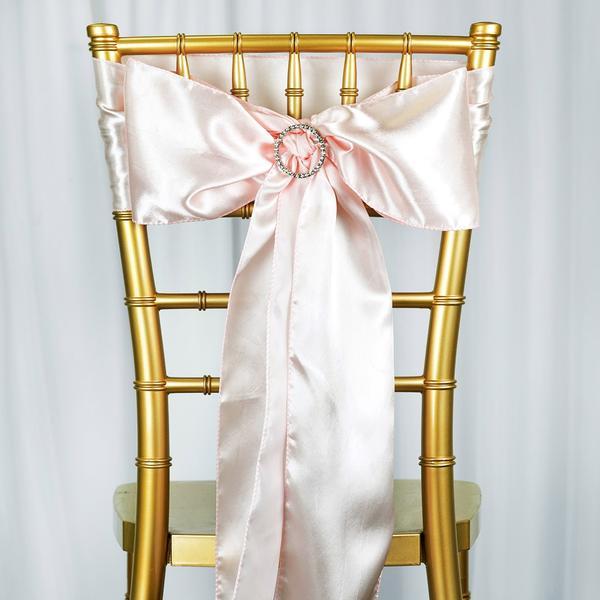 5 pcs Satin Chair Sashes Bows Ties Wedding Decorations