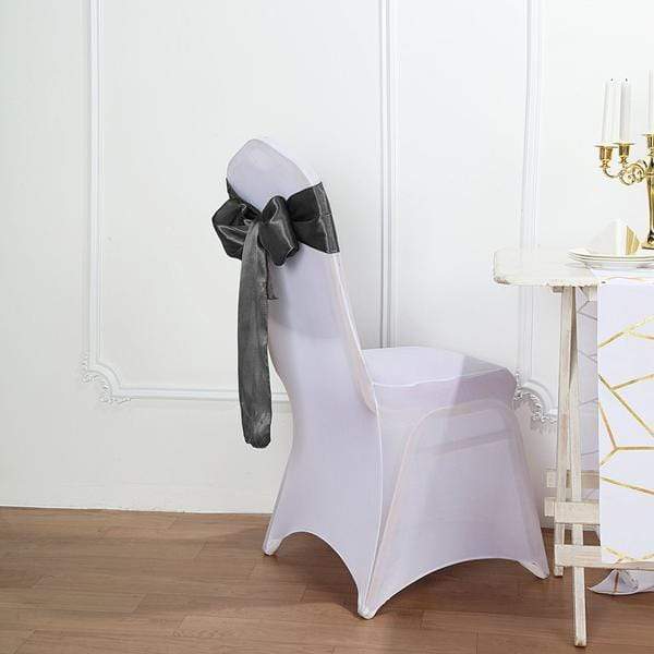 5 pcs Satin Chair Sashes Bows Ties Wedding Decorations