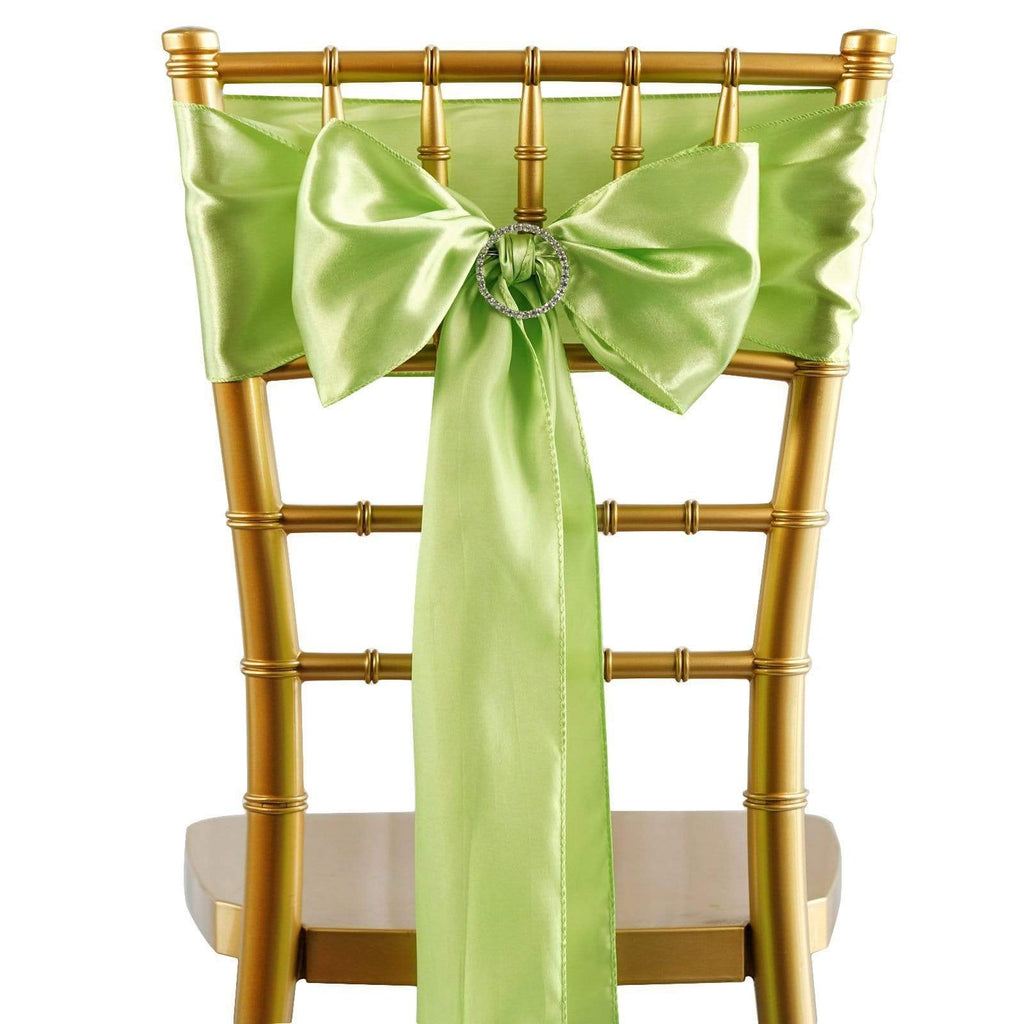 10 Sage Green Satin CHAIR SASHES Ties Bows Wedding Ceremony Reception
