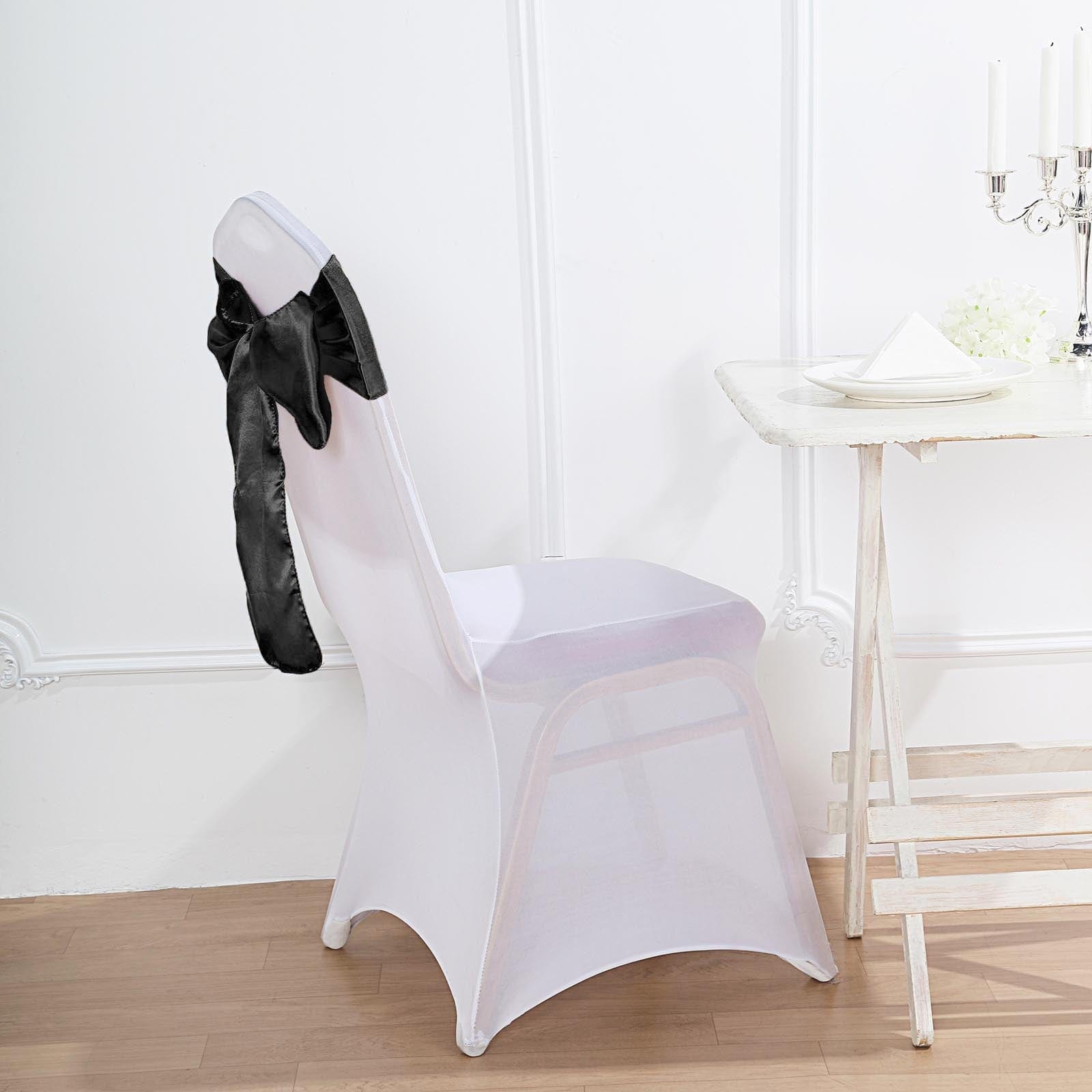 5 pcs Satin Chair Sashes Bows Ties Wedding Decorations