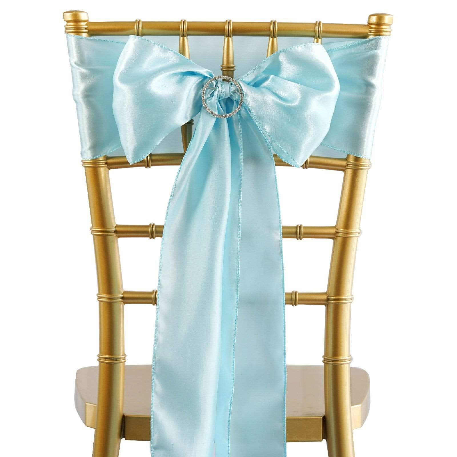 5 pcs Satin Chair Sashes Bows Ties Wedding Decorations