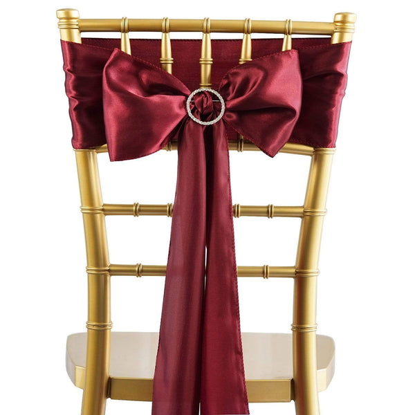 5 pcs Light Blue Satin Chair Sashes