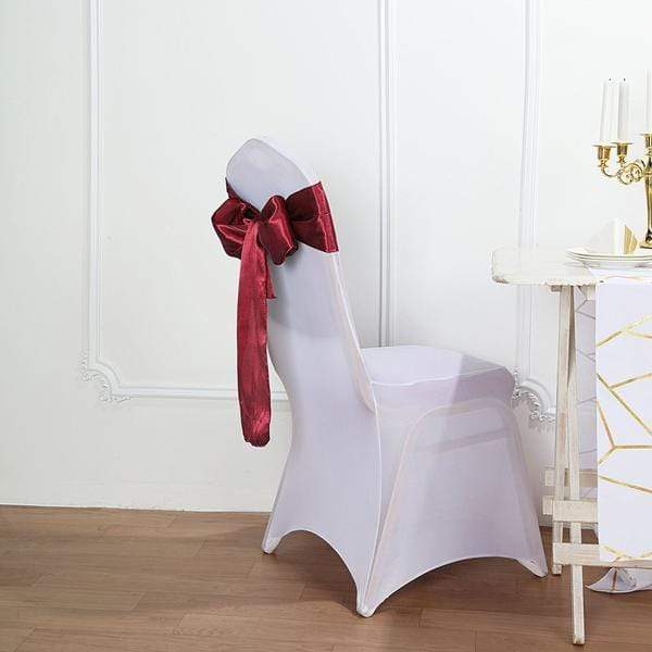 5 pcs Satin Chair Sashes Bows Ties Wedding Decorations