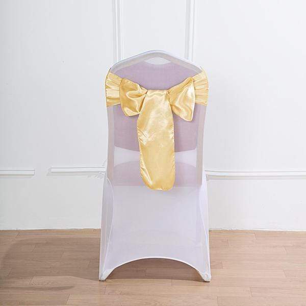 5 pcs Satin Chair Sashes Bows Ties Wedding Decorations