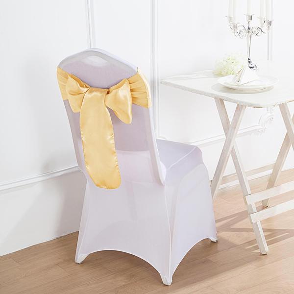 5 pcs Satin Chair Sashes Bows Ties Wedding Decorations