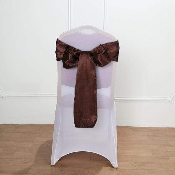 5 pcs Satin Chair Sashes Bows Ties Wedding Decorations