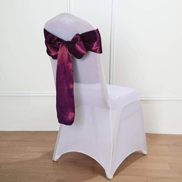 5 pcs Satin Chair Sashes Bows Ties Wedding Decorations