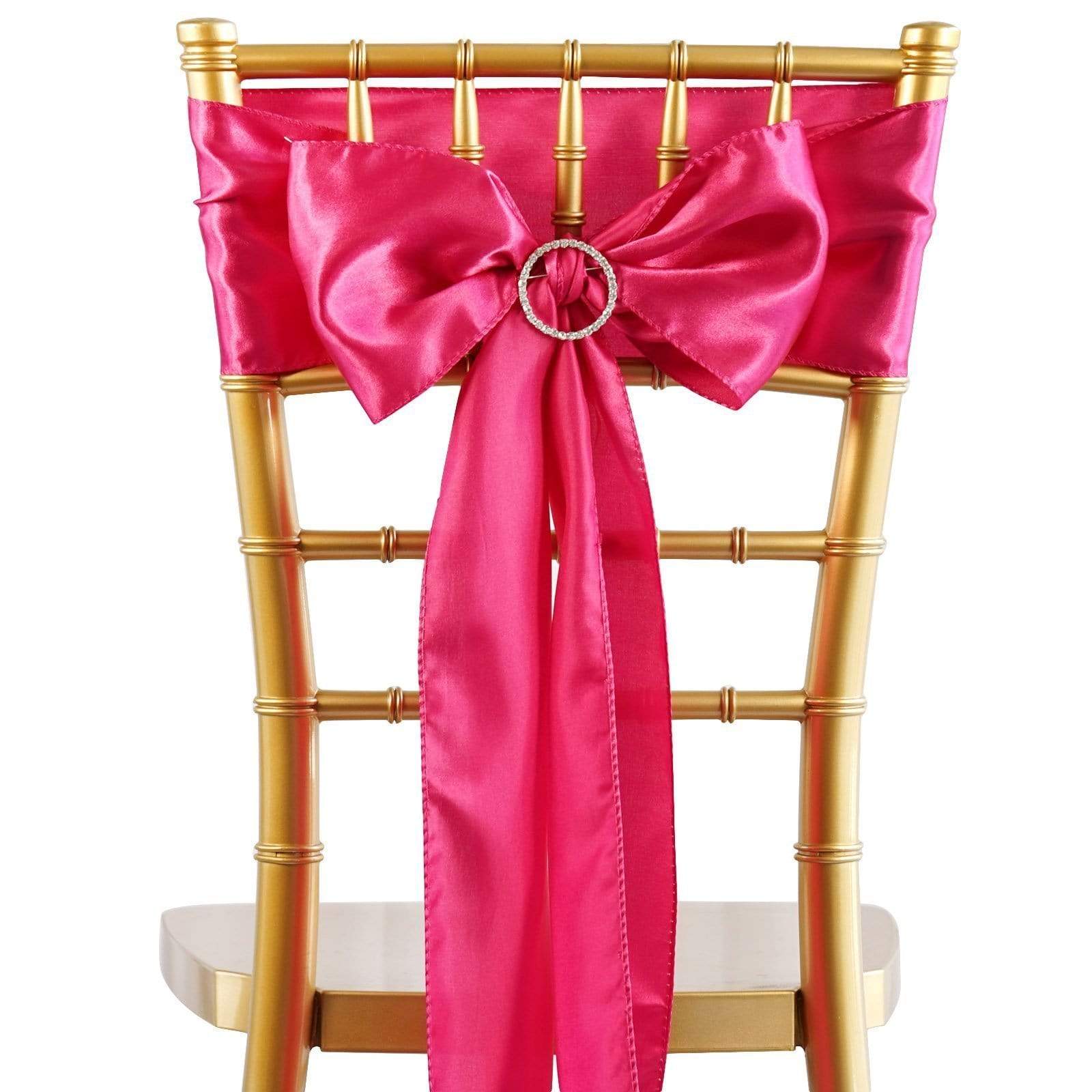 5 pcs Champagne Satin Chair Sashes