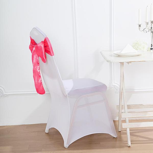 5 pcs Satin Chair Sashes Bows Ties Wedding Decorations