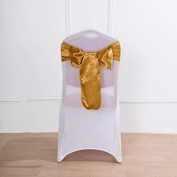 5 pcs Satin Chair Sashes Bows Ties Wedding Decorations