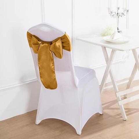 5 pcs Chocolate Brown Satin Chair Sashes