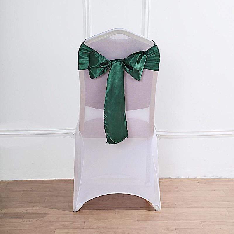 5 pcs Satin Chair Sashes Bows Ties Wedding Decorations