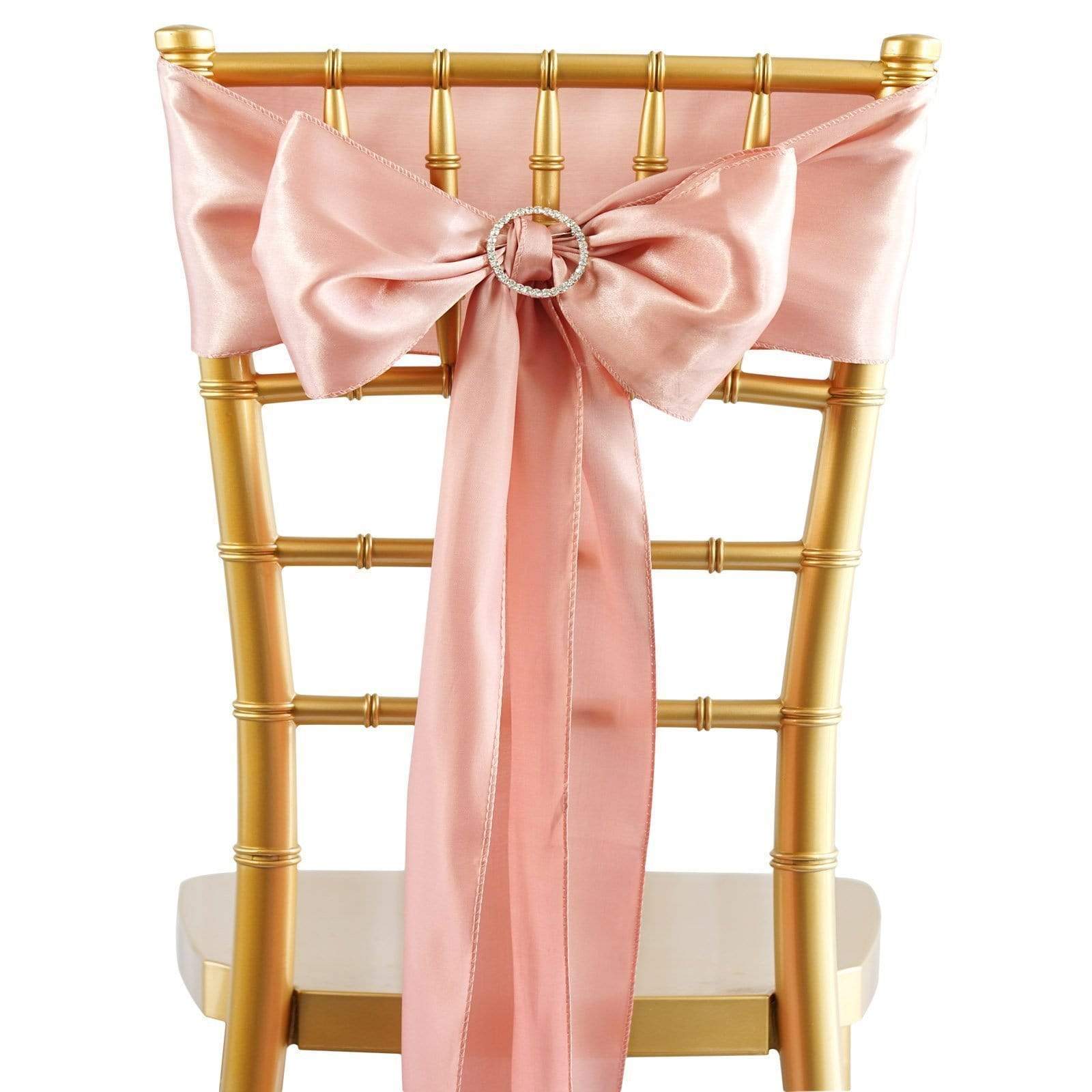 5 pcs Satin Chair Sashes Bows Ties Wedding Decorations