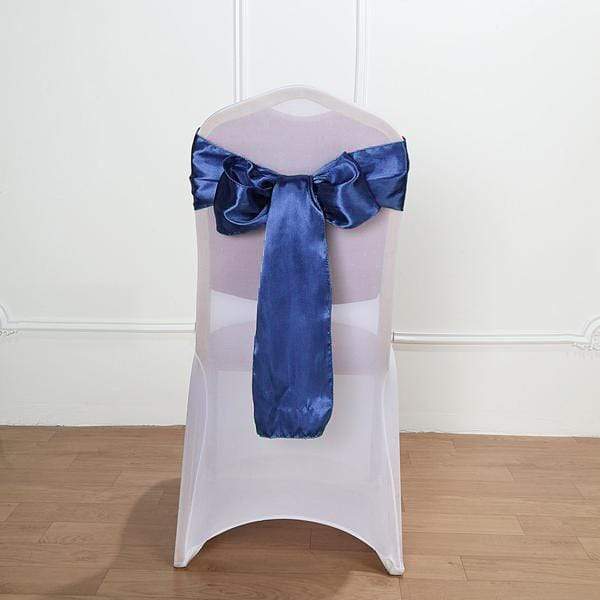 5 pcs Satin Chair Sashes Bows Ties Wedding Decorations