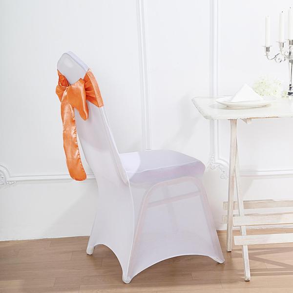 5 pcs Satin Chair Sashes Bows Ties Wedding Decorations