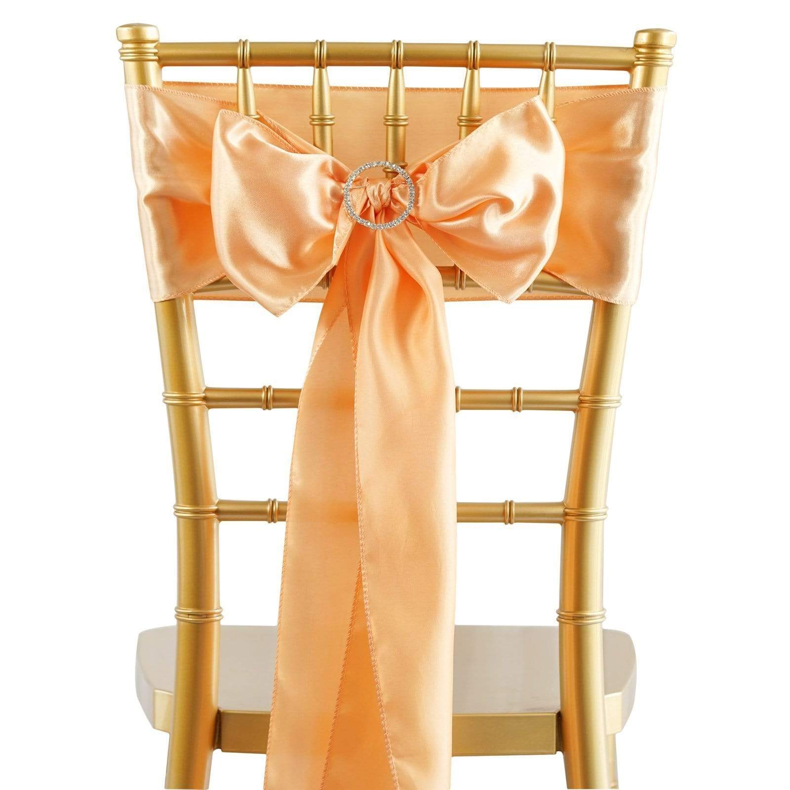 5 pcs Satin Chair Sashes Bows Ties Wedding Decorations