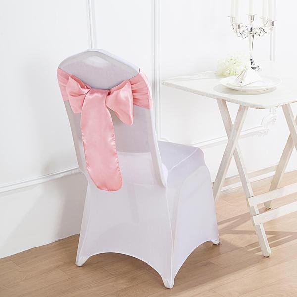 5 pcs Satin Chair Sashes Bows Ties Wedding Decorations