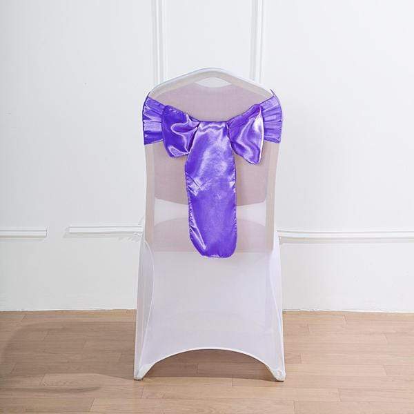 5 pcs Lavender Satin Chair Sashes