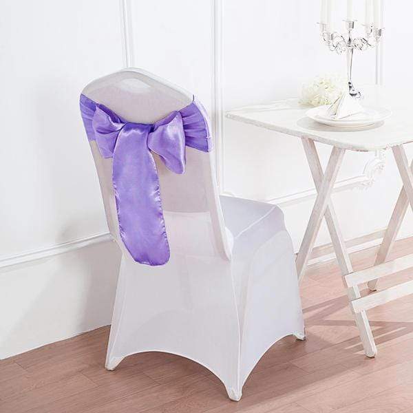 5 pcs Satin Chair Sashes Bows Ties Wedding Decorations