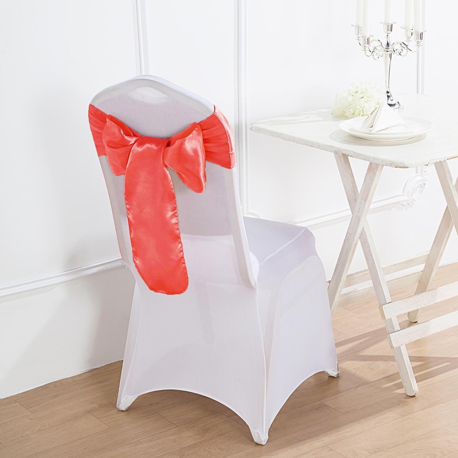 5 pcs Mauve Satin Chair Sashes