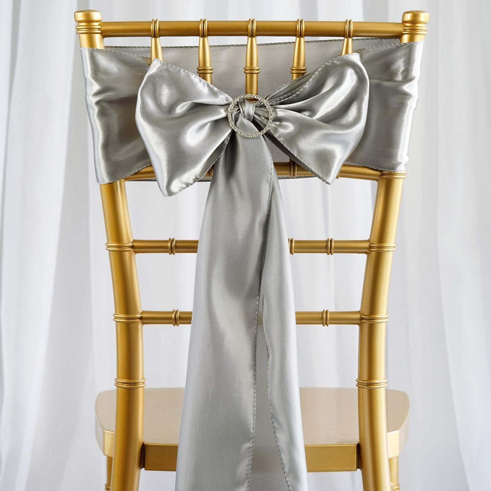 5 pcs Navy Blue Satin Chair Sashes