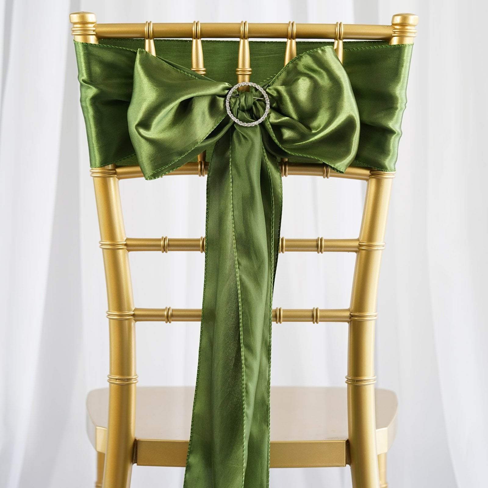 5 pcs Peach Satin Chair Sashes