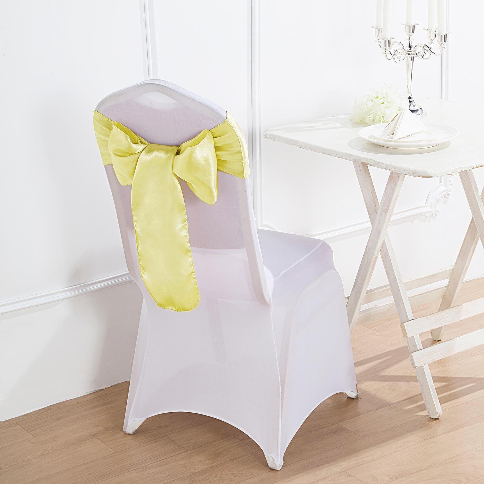 5 pcs Pink Satin Chair Sashes