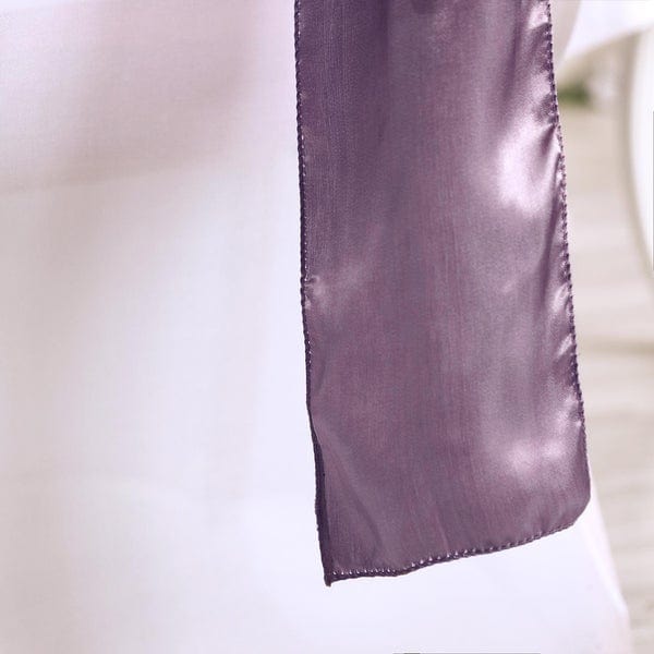 5 pcs Purple Satin Chair Sashes