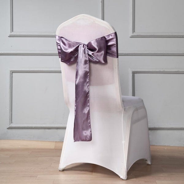 5 pcs Satin Chair Sashes Bows Ties Wedding Decorations