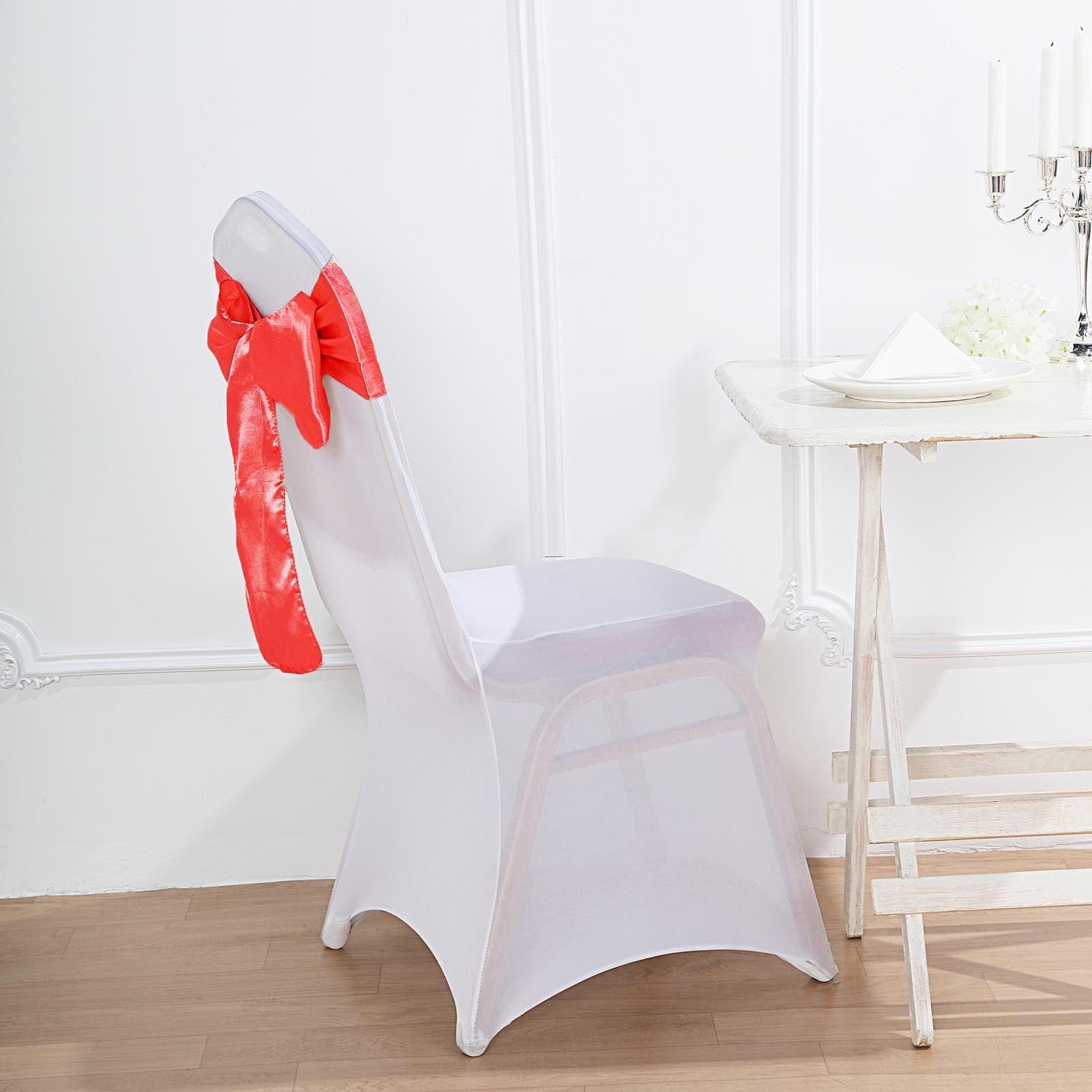 5 pcs Coral Satin Chair Sashes