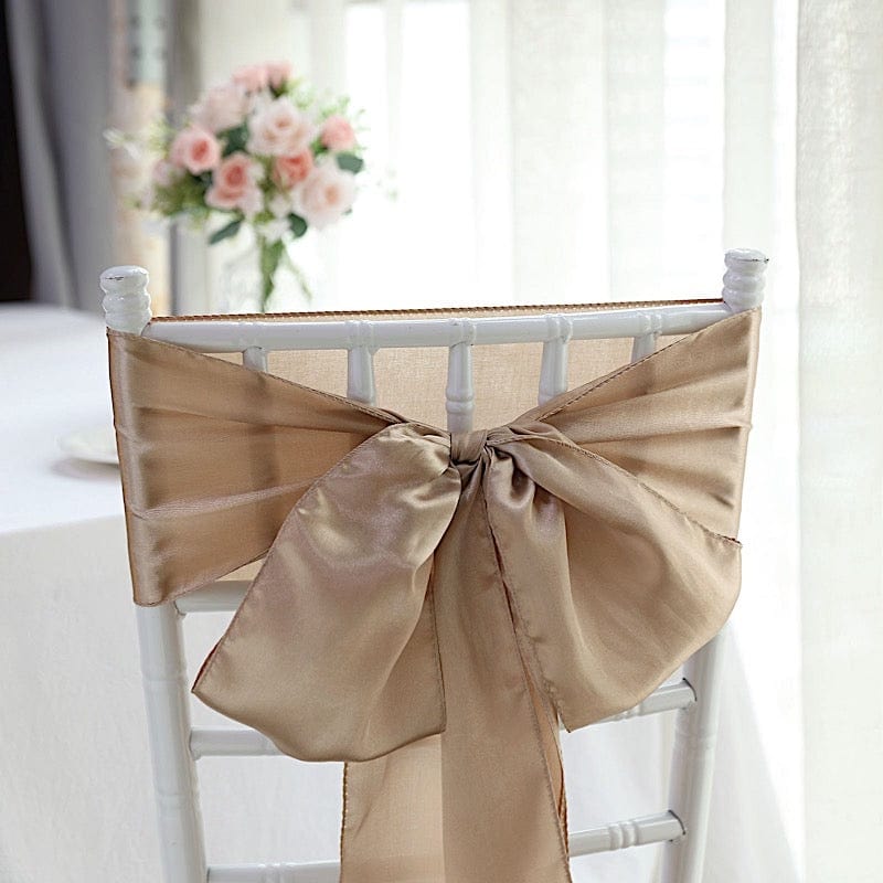 5 pcs Satin Chair Sashes Bows Ties Wedding Decorations