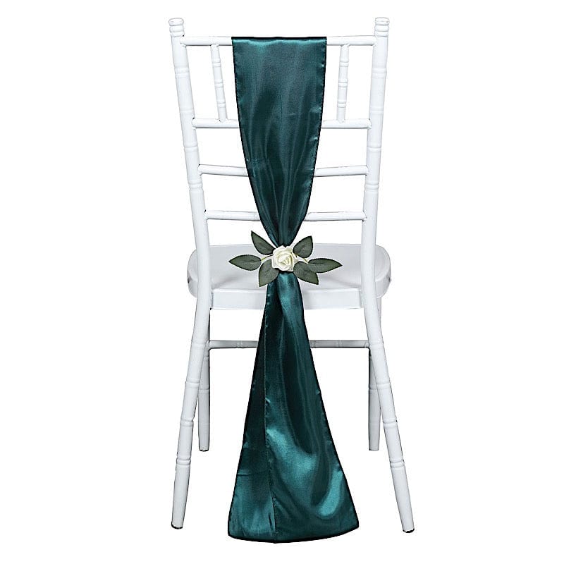 5 pcs Satin Chair Sashes Bows Ties Wedding Decorations