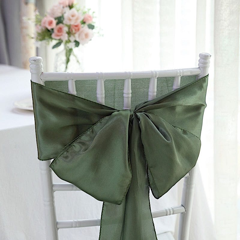 5 pcs Satin Chair Sashes Bows Ties Wedding Decorations