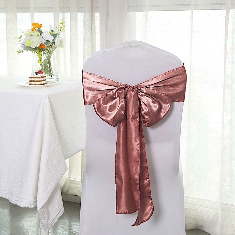 5 pcs Satin Chair Sashes Bows Ties Wedding Decorations