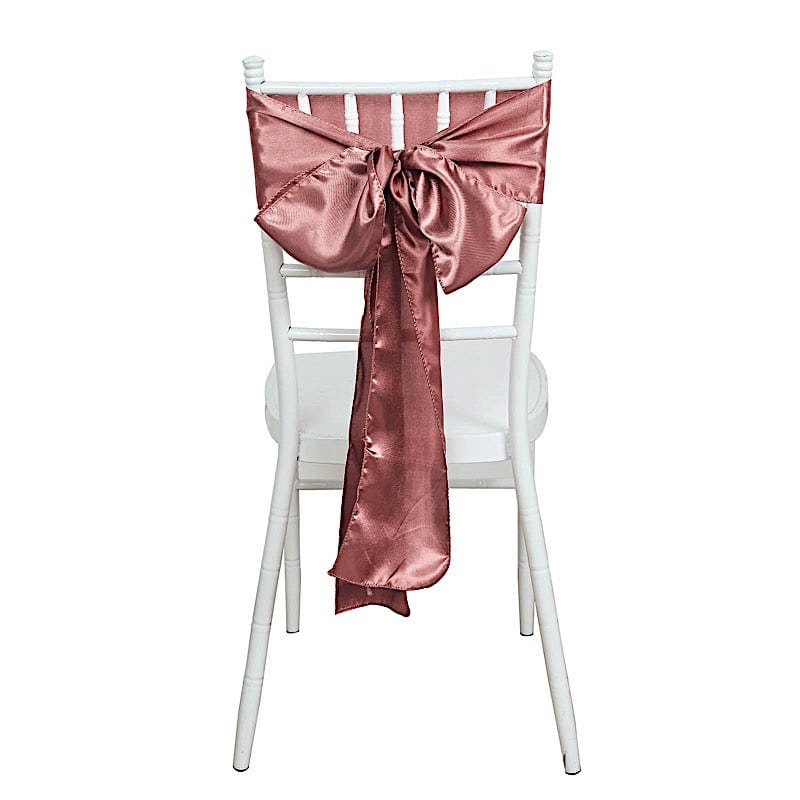 5 pcs Satin Chair Sashes Bows Ties Wedding Decorations