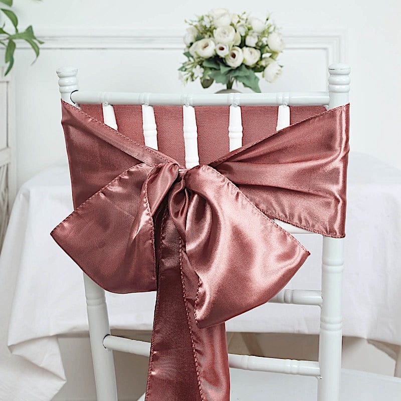 5 pcs Satin Chair Sashes Bows Ties Wedding Decorations