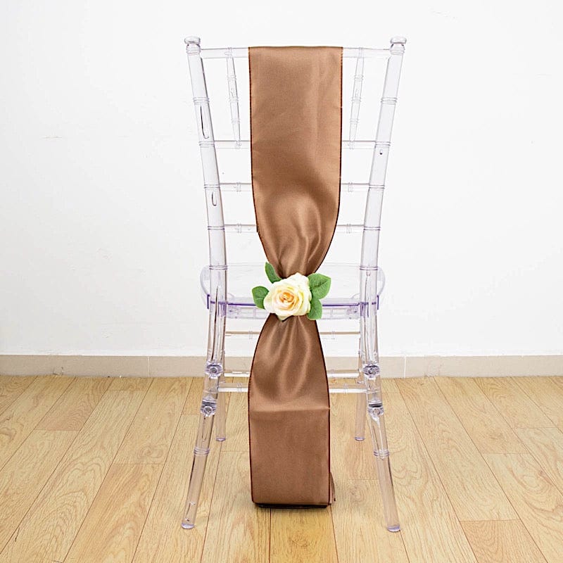 5 pcs Satin Chair Sashes Bows Ties Wedding Decorations