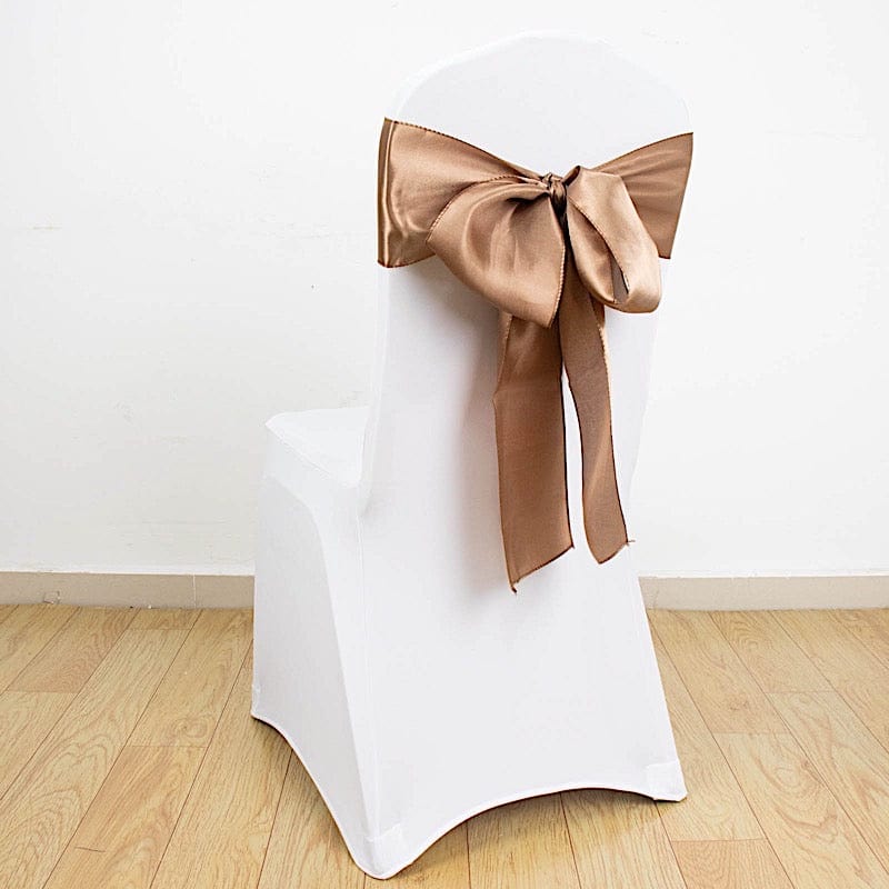 5 pcs Satin Chair Sashes Bows Ties Wedding Decorations