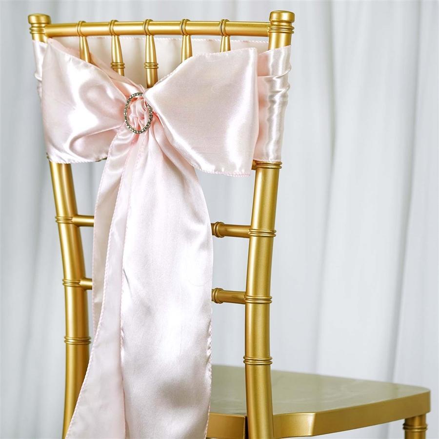 5 pcs Satin Chair Sashes Bows Ties Wedding Decorations