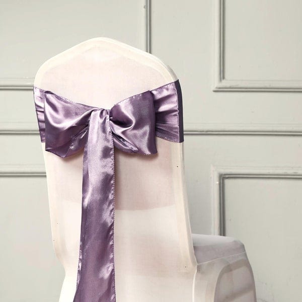 5 pcs Purple Satin Chair Sashes