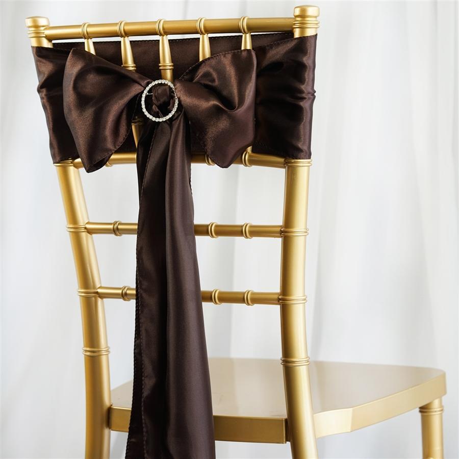 5 pcs Burnt Orange Satin Chair Sashes