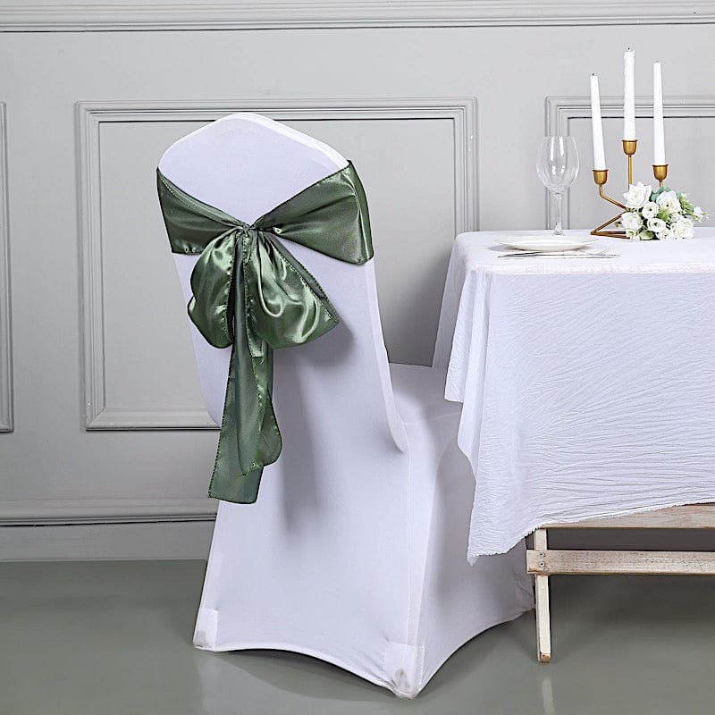 5 pcs Satin Chair Sashes Bows Ties Wedding Decorations